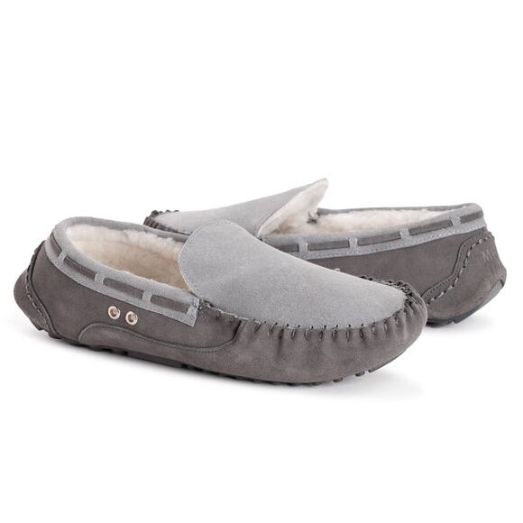 MUK LUKS Men\'s Everett Moccasin Slippers, Dark Grey, 12 main image 8